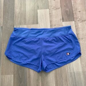 Champion Women’s Shorts Activewear Lined Blue Workout Gym Run Yoga Zip Pocket